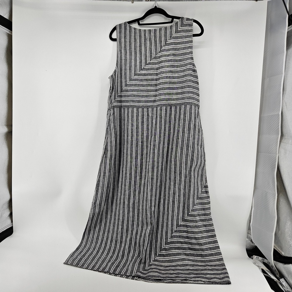 J. Jill Love Linen Stripe Sleeveless Maxi Dress Large Beach Summer Chic - Picture 2 of 7